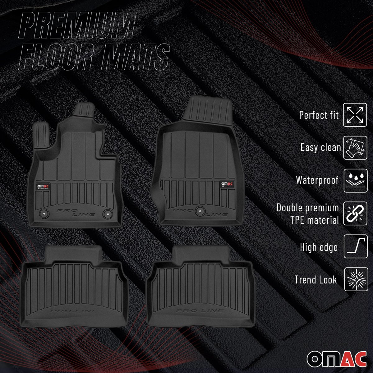 Ford Explorer Floor Mat - Omac - Proline Premium TPE - Black - '20-'25